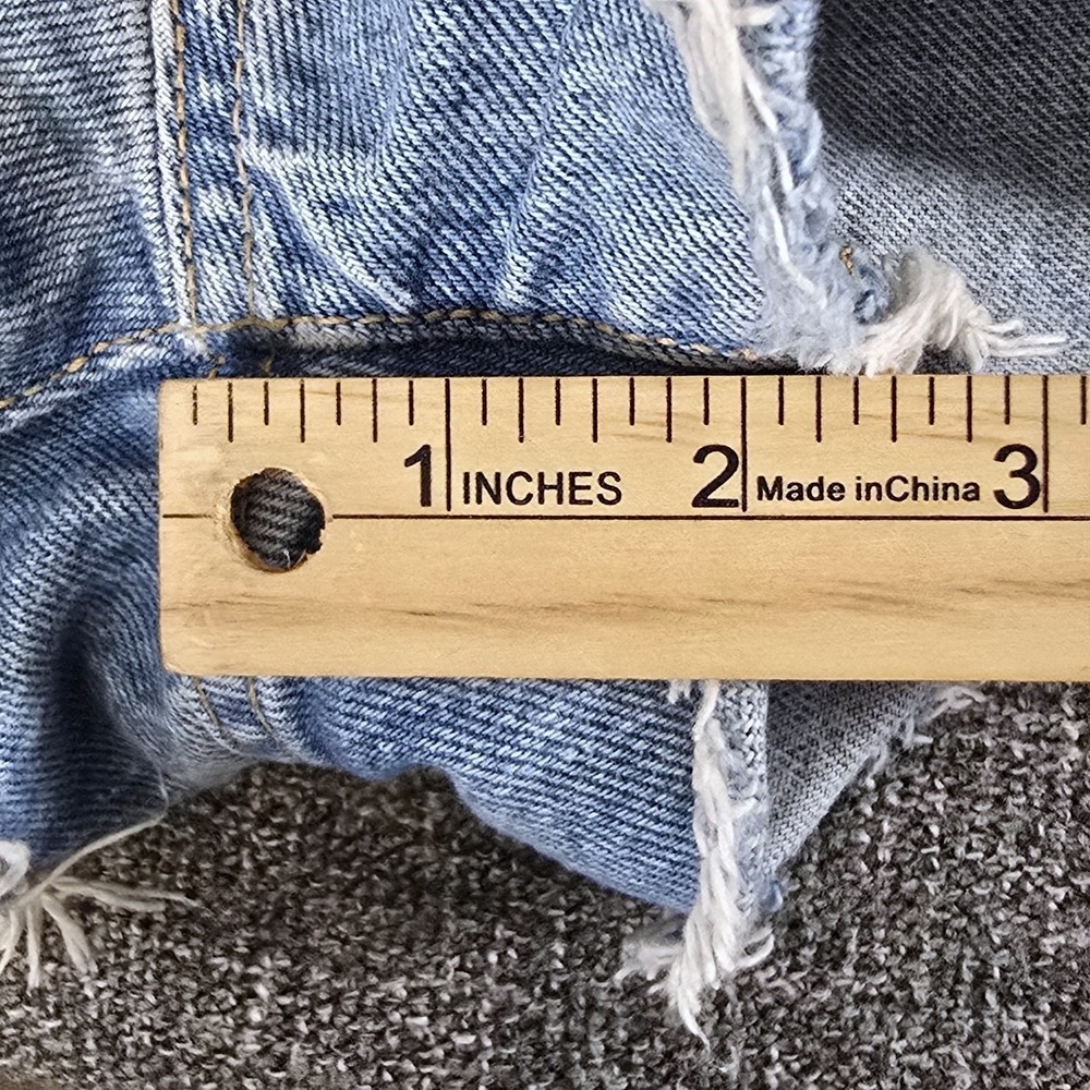 Levis 501 Original Cutoff Denim Shorts Light Wash Button Fly Womens 26 High Rise - Picture 9 of 11